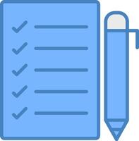 Task List Line Filled Blue Icon vector