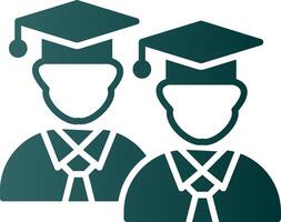 Students Glyph Gradient Icon vector