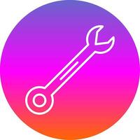 Wrench Line Gradient Circle Icon vector