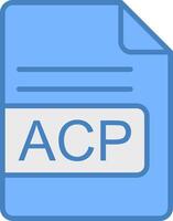 ACP File Format Line Filled Blue Icon vector