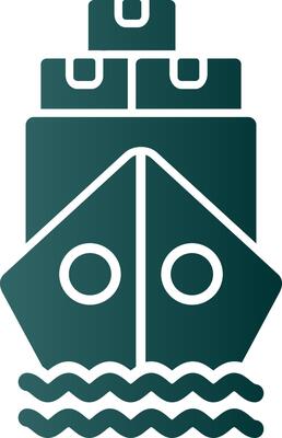 Ship By Sea Glyph Gradient Icon