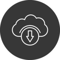 Cloud Services Line Inverted Icon Design vector