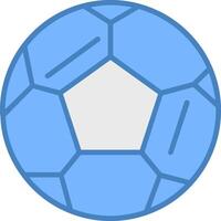 fútbol americano línea lleno azul icono vector