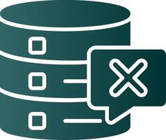 Delete Database Glyph Gradient Icon vector