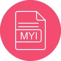 MYI File Format Multi Color Circle Icon vector