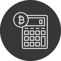 Bitcoin Calculator Line Inverted Icon Design vector