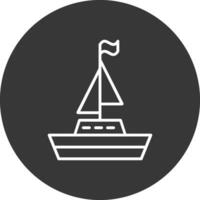 Boat Line Inverted Icon Design vector