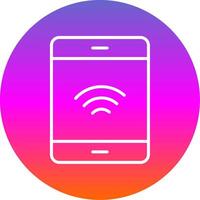 Smartphone Line Gradient Circle Icon vector