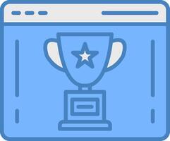 Trophy Line Filled Blue Icon vector