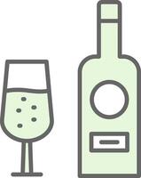vino botella relleno icono diseño vector