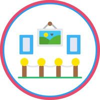 Art Gallery Flat Circle Icon vector