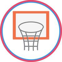 Basketball Hoop Flat Circle Icon vector