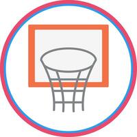 Basketball Hoop Flat Circle Icon vector