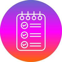 Check List Line Gradient Circle Icon vector