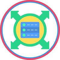 Data Driven Flat Circle Icon vector