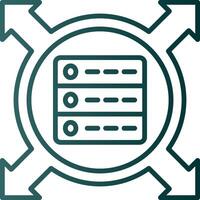 Data Driven Line Gradient Icon vector