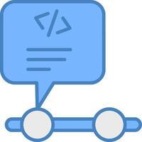 Programming Line Filled Blue Icon vector