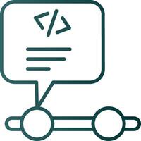 icono de gradiente de línea de programación vector