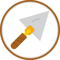 Trowel Flat Circle Icon vector