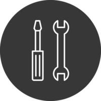 Tools Line Inverted Icon Design vector