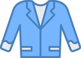 Suit Line Filled Blue Icon vector