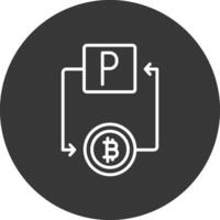 Bitcoin Paypal Line Inverted Icon Design vector