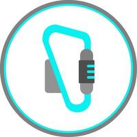 Carabiner Flat Circle Icon vector