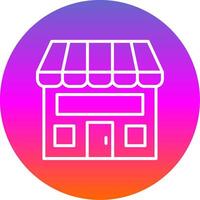 Shop Line Gradient Circle Icon vector