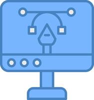 Design Line Filled Blue Icon vector