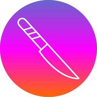 cuchillo línea degradado circulo icono vector