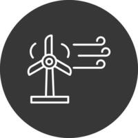 Wind Energy Line Inverted Icon Design vector