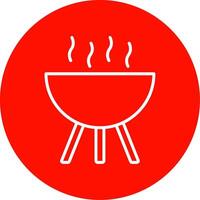 BBQ Grill Multi Color Circle Icon vector