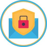 Email Protection Flat Circle Icon vector