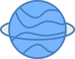 Planet Line Filled Blue Icon vector