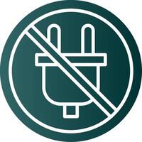 Prohibited Sign Glyph Gradient Icon vector