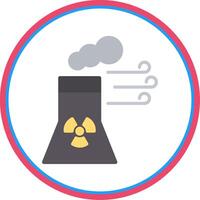 Power Station Flat Circle Icon vector