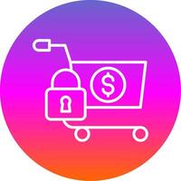 Secure OnLine Gradient Circle Shopping Line Gradient Circle Icon vector