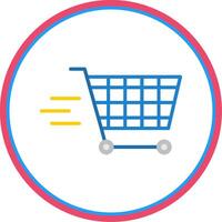 compras carro plano circulo icono vector