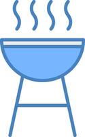 Barbecue Line Filled Blue Icon vector