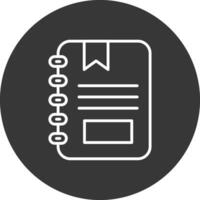 Notebook Line Inverted Icon Design vector