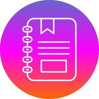 Notebook Line Gradient Circle Icon vector