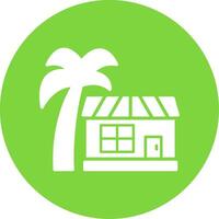 Palm Tree Multi Color Circle Icon vector