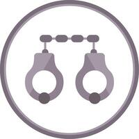 Handcuffs Flat Circle Icon vector