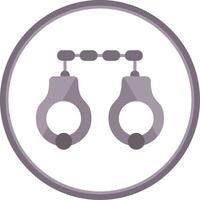 Handcuffs Flat Circle Icon vector