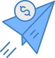 Send Money Line Filled Blue Icon vector