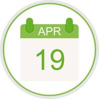 April Flat Circle Icon vector