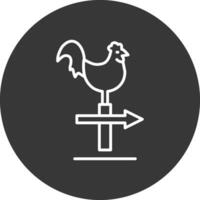 Chicken Line Inverted Icon Design vector