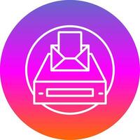 Project Inbox Line Gradient Circle Icon vector