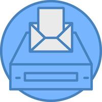 Project Inbox Line Filled Blue Icon vector