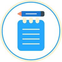 Notepad Flat Circle Icon vector